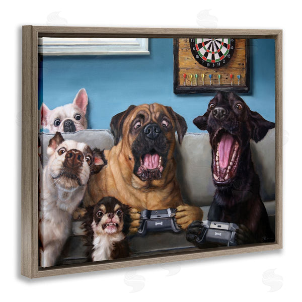 Stupell Industries Lucia Heffernan | Funny Dogs Playing Video Games