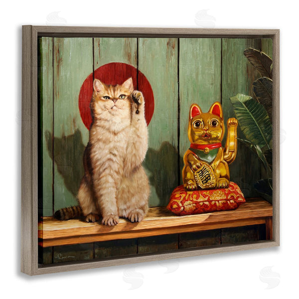 Stupell Industries Lucia Heffernan | Funny Lucky Cat Pose Wall Art