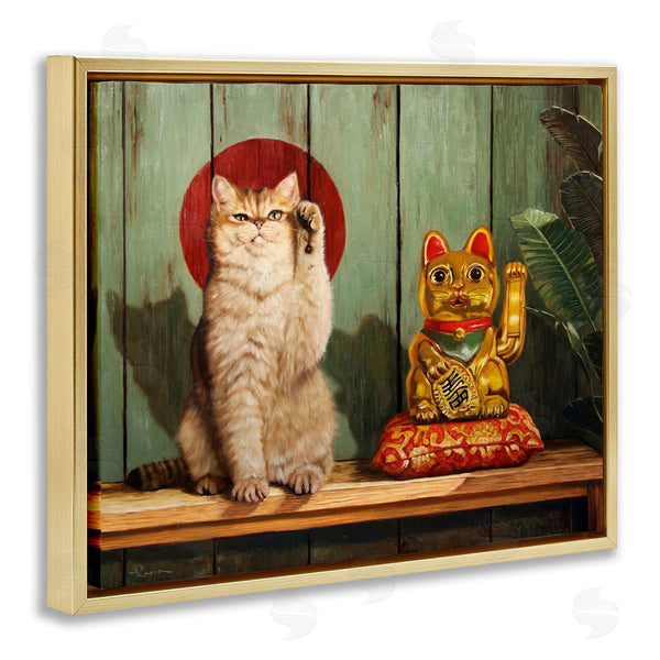 Stupell Industries Lucia Heffernan | Funny Lucky Cat Pose Wall Art