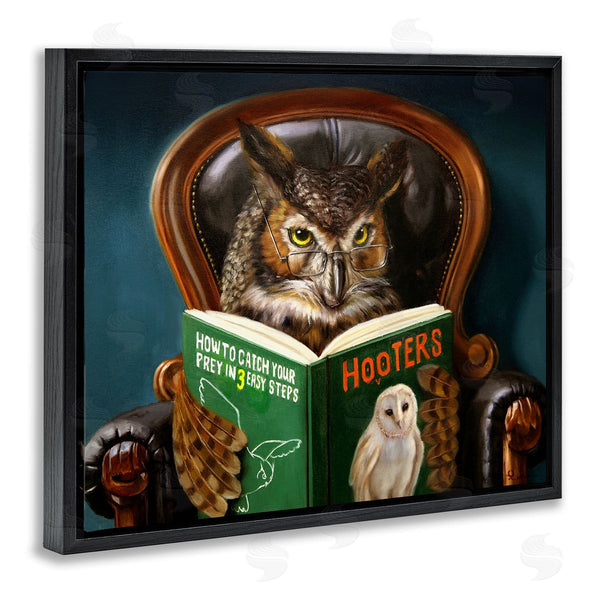 Stupell Industries Lucia Heffernan | Funny Owl Reading Leather Chair Hoot Book Wall Art