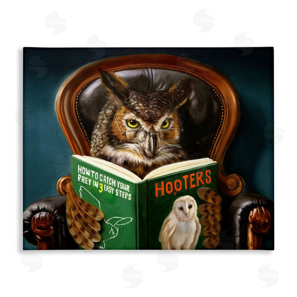 stupell industries Lucia Heffernan | Funny Owl Reading Leather Chair Hoot Book Wall Art