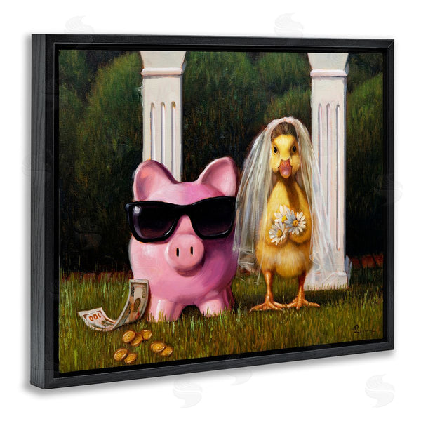 Stupell Industries Lucia Heffernan | Funny Pig & Duck Wedding Wall Art