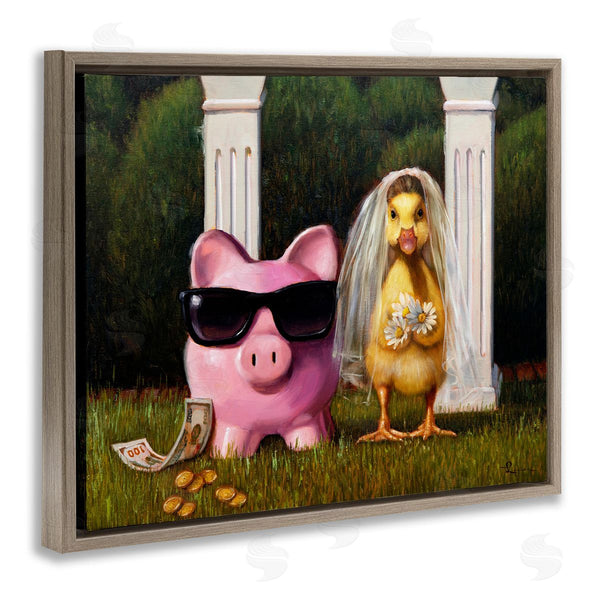 Stupell Industries Lucia Heffernan | Funny Pig & Duck Wedding Wall Art