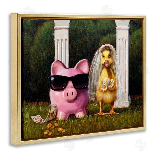 Stupell Industries Lucia Heffernan | Funny Pig & Duck Wedding Wall Art