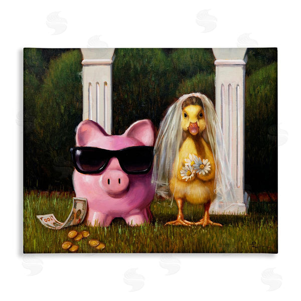 stupell industries Lucia Heffernan | Funny Pig & Duck Wedding Wall Art