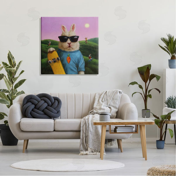 Stupell Industries Lucia Heffernan | Funny Rabbit Skateboarding Park Wall Art