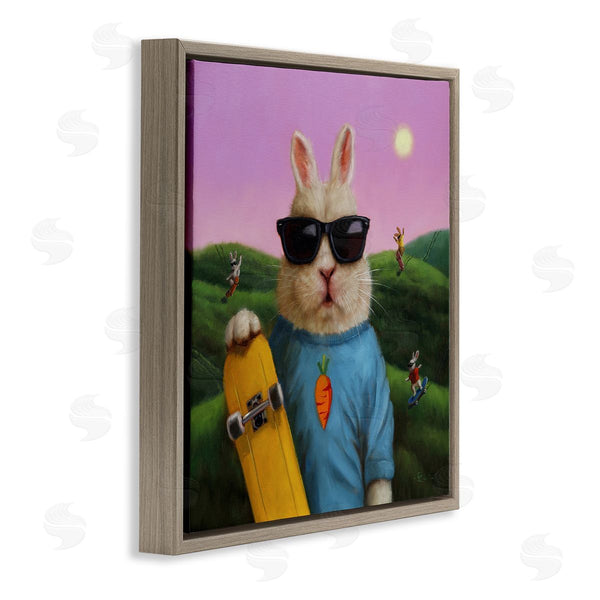Stupell Industries Lucia Heffernan | Funny Rabbit Skateboarding Park Wall Art
