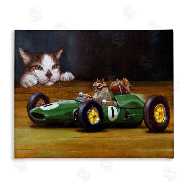 stupell industries Lucia Heffernan | Funny Squirrel in Race Car Wall Art