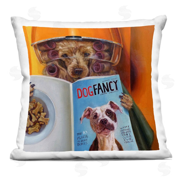 stupell industries Lucia Heffernan | Glam Salon Dog Perm Fashion Hairstyle Magazine Printed Throw Pillow