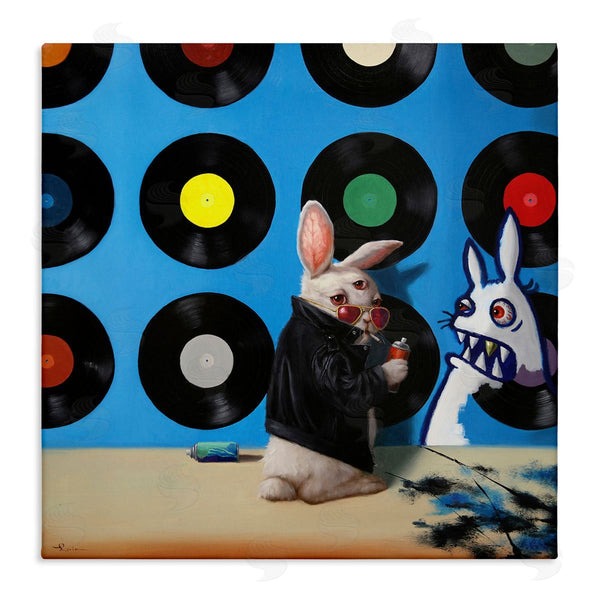 stupell industries Lucia Heffernan | Graffiti Rabbit Third Eye Music Record Pattern Wall Art