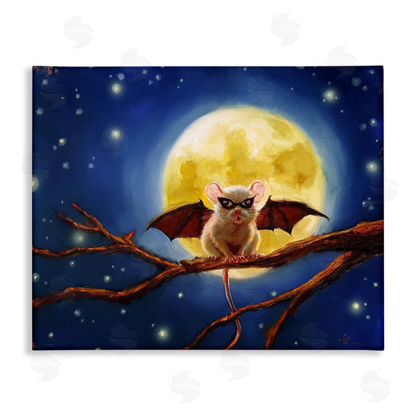 stupell industries Lucia Heffernan | Halloween Mouse Moon Bat Costume