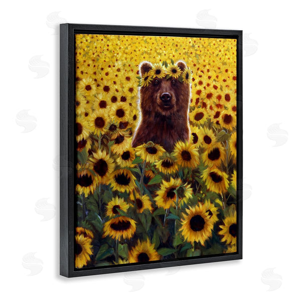 Stupell Industries Lucia Heffernan | Happy Bear Sunflower Field Wall Art