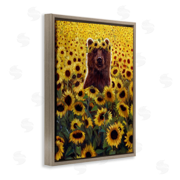 Stupell Industries Lucia Heffernan | Happy Bear Sunflower Field Wall Art