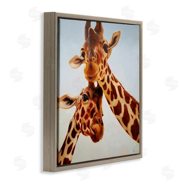Stupell Industries Lucia Heffernan | Happy Giraffe Duo Portrait Wall Art