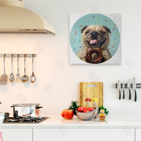 Stupell Industries Lucia Heffernan | Happy Pug With Sprinkle Donut Pet Dog Wall Art