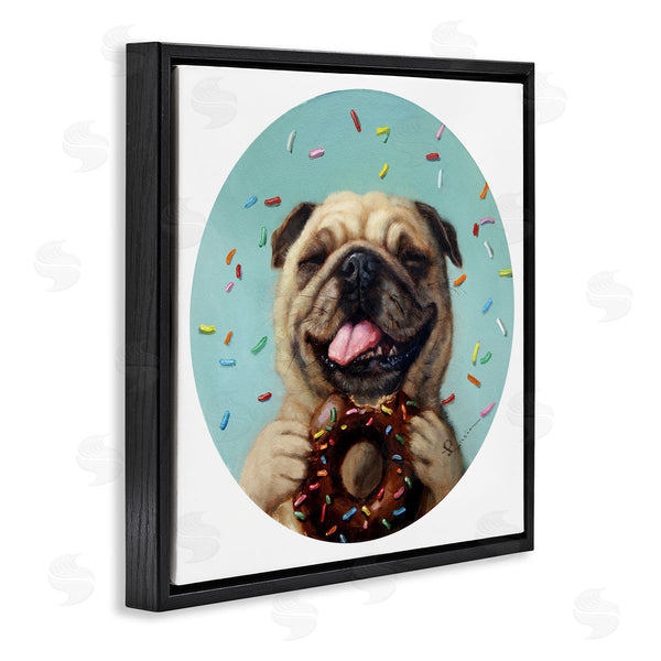 Stupell Industries Lucia Heffernan | Happy Pug With Sprinkle Donut Pet Dog Wall Art