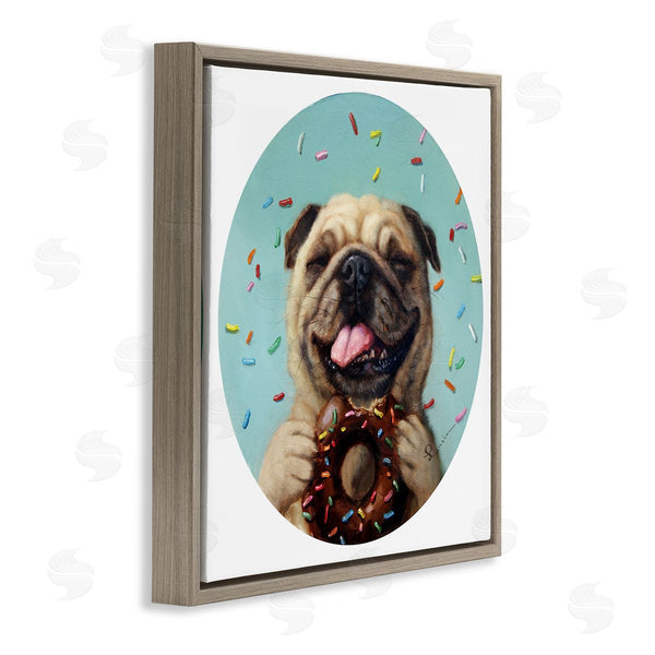 Stupell Industries Lucia Heffernan | Happy Pug With Sprinkle Donut Pet Dog Wall Art