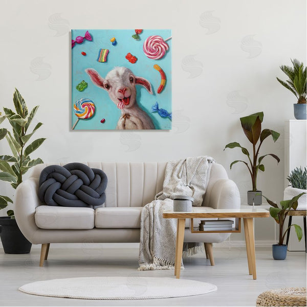 Stupell Industries Lucia Heffernan | Happy Sheep With Candy Wall Art