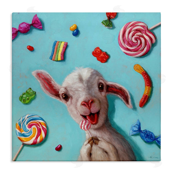 stupell industries Lucia Heffernan | Happy Sheep with Candy Wall Art