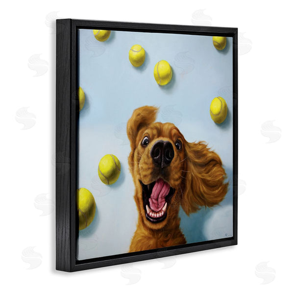 Stupell Industries Lucia Heffernan | Happy Smiling Pet Dog With Yellow Tennis Balls Wall Art