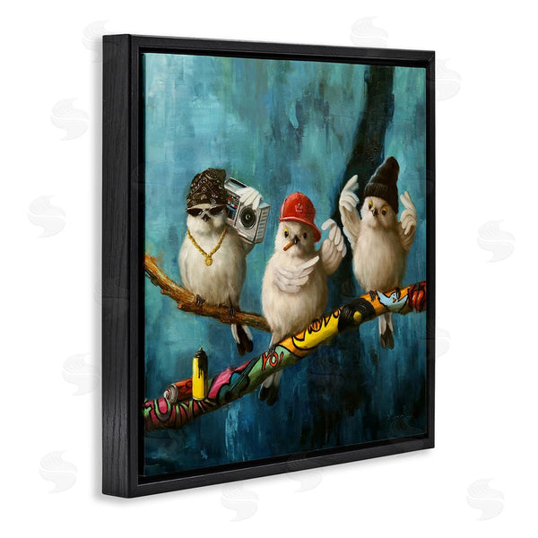 Stupell Industries Lucia Heffernan | Hip Hop Bird Trio Urban Graffiti Tree Boombox Wall Art