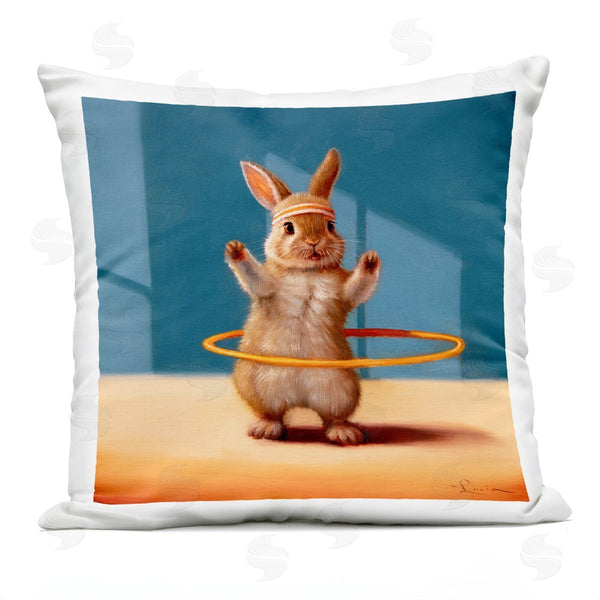 Stupell Industries Lucia Heffernan | Hula Hooping Rabbit Printed Throw Pillow