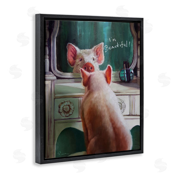 Stupell Industries Lucia Heffernan | I'm Beautiful Pig In Mirror