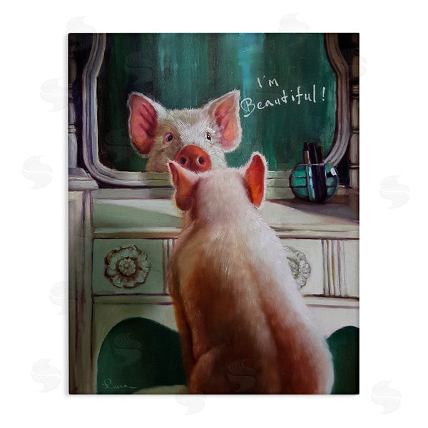 stupell industries Lucia Heffernan | I'm Beautiful Pig in Mirror