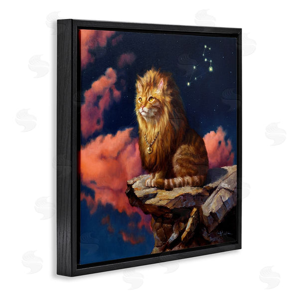 Stupell Industries Lucia Heffernan | Lion Cat Night Sky Constellation Leo Astrology Symbol Wall Art