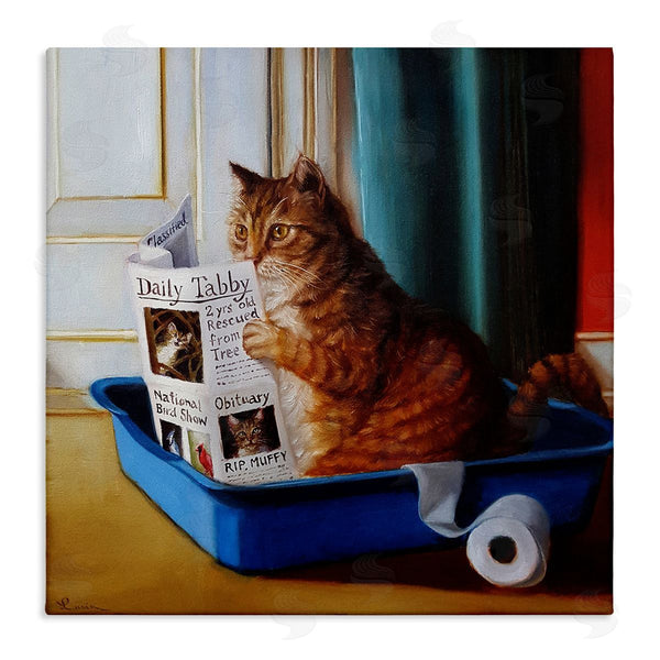 stupell industries Lucia Heffernan | Litter Box Reading Funny Cat