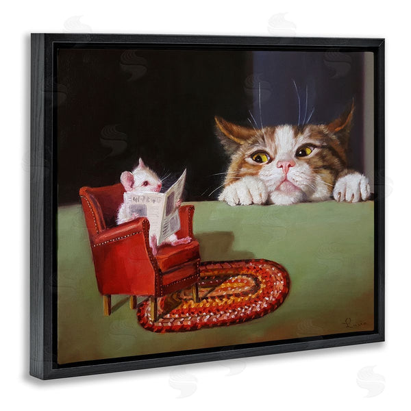Stupell Industries Lucia Heffernan | Manx Cat Watching Mouse Wall Art