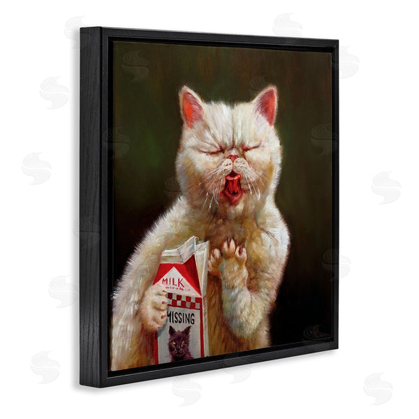 Stupell Industries Lucia Heffernan | Missing Cat Milk Box Sour Face Family Pet Wall Art