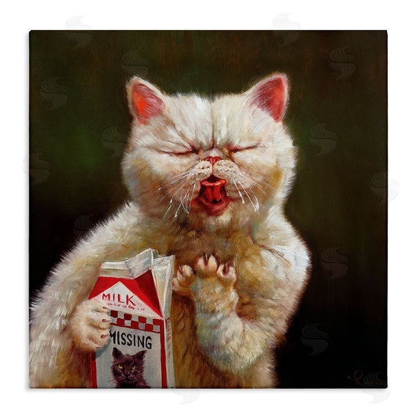 stupell industries Lucia Heffernan | Missing Cat Milk Box Sour Face Family Pet Wall Art
