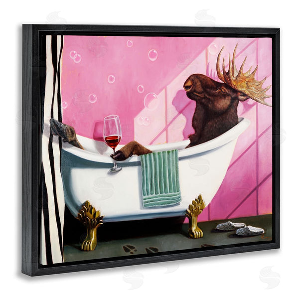 Stupell Industries Lucia Heffernan | Moose With Wine Bathroom Claw Tub