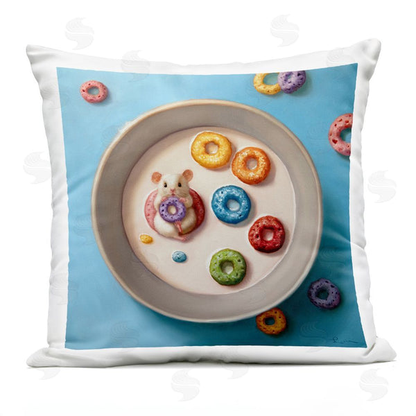 Stupell Industries Lucia Heffernan | Morning Dunk Cereal Mouse Throw Pillow