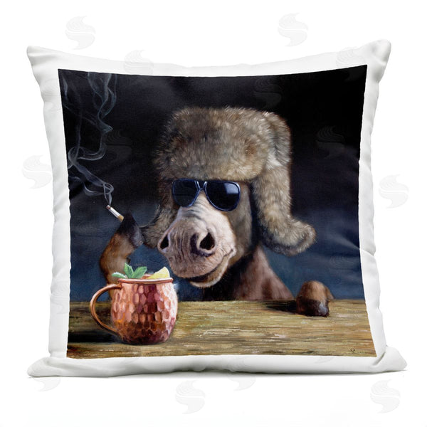 Stupell Industries Lucia Heffernan | Moscow Mule Humorous Animal Drink Pun Printed Throw Pillow