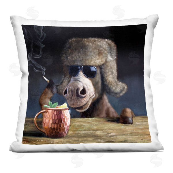 stupell industries Lucia Heffernan | Moscow Mule Humorous Animal Drink Pun Printed Throw Pillow
