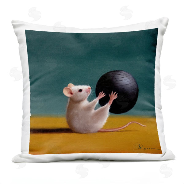 Stupell Industries Lucia Heffernan | Mouse Exercise Ball Workout Printed Throw Pillow
