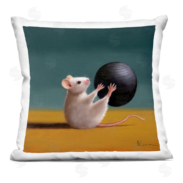 stupell industries Lucia Heffernan | Mouse Exercise Ball Workout Printed Throw Pillow