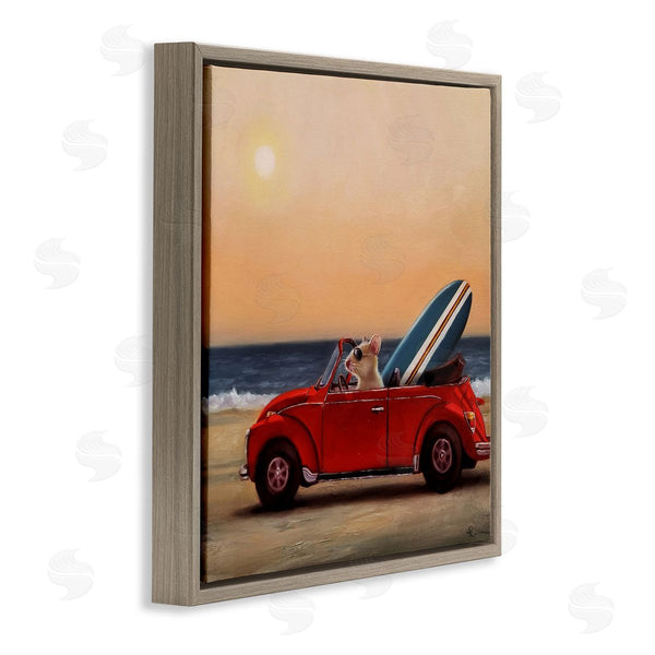 Stupell Industries Lucia Heffernan | Mouse In Beach Coast Cruiser