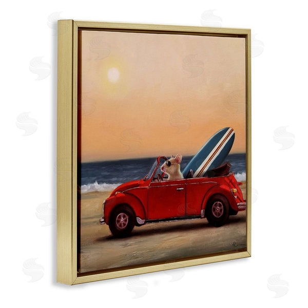 Stupell Industries Lucia Heffernan | Mouse In Beach Coast Cruiser