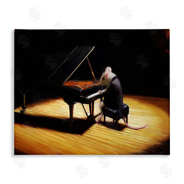 stupell industries Lucia Heffernan | Mouse Musician Playing Grand Piano Stage Spotlight Wall Art