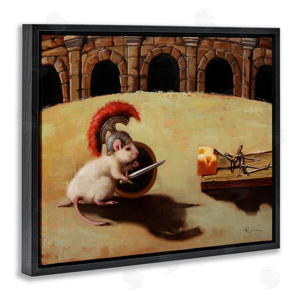 Stupell Industries Lucia Heffernan | Mouse Vs Mousetrap Funny Battle Wall Art