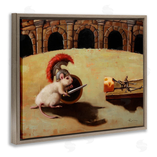 Stupell Industries Lucia Heffernan | Mouse Vs Mousetrap Funny Battle Wall Art