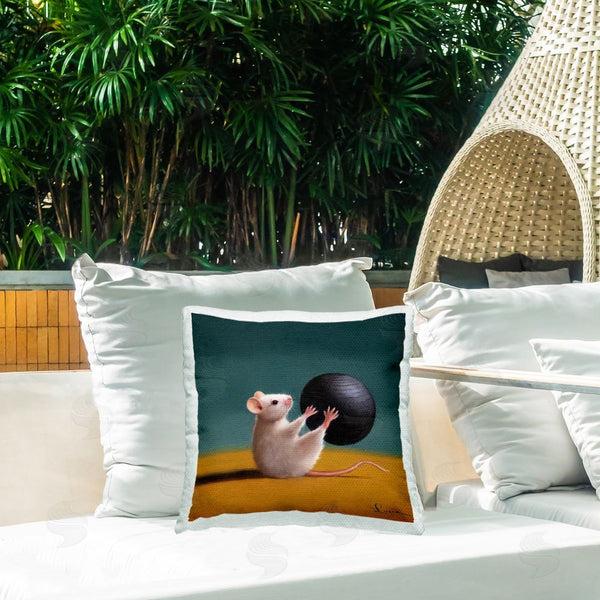 Stupell Industries Lucia Heffernan | Mouse With Exercise Ball Printed Throw Pillow
