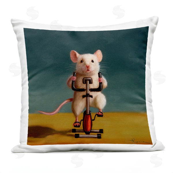 Stupell Industries Lucia Heffernan | Mouse Workout Exercise Bike Printed Throw Pillow