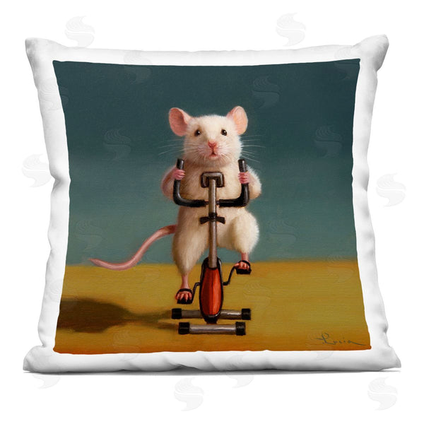 stupell industries Lucia Heffernan | Mouse Workout Exercise Bike Printed Throw Pillow