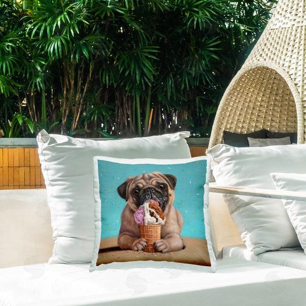Stupell Industries Lucia Heffernan | Neapawlitan Ice Cream & Dog Printed Throw Pillow