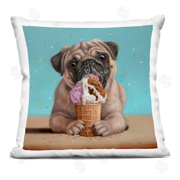 stupell industries Lucia Heffernan | Neapawlitan Ice Cream & Dog Printed Throw Pillow