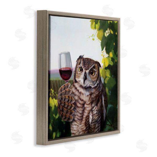Stupell Industries Lucia Heffernan | Owl Drinking Red Wine